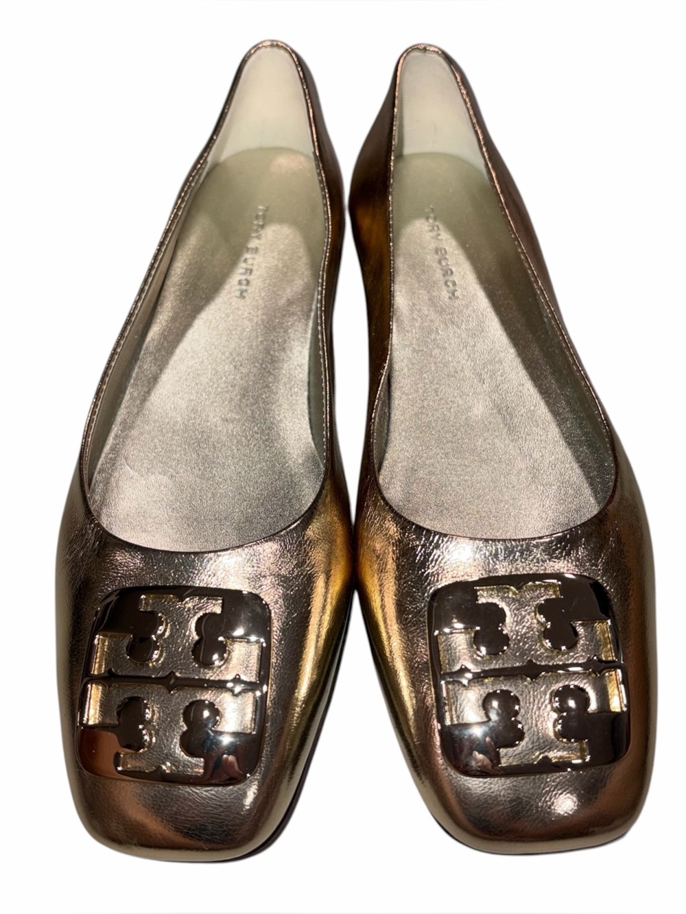NEW Tory Burch Gold Metallic Georgia Leather Ballet Flats Shoes size 6